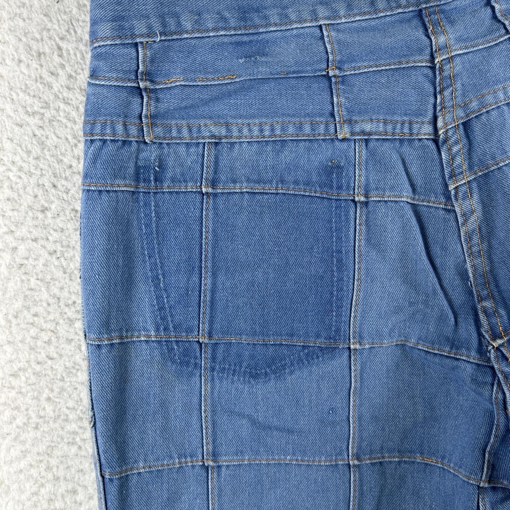Vintage Brittania Jeans Womens 34x31 Windowpane Bell Bottom Flare Patchwork 70s - Picture 6 of 15